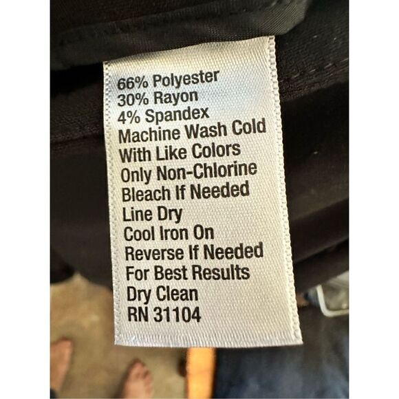 The Limited Straight Leg Zip Side Stretch Black Casual Dress Pants Size 14 - Picture 6 of 6